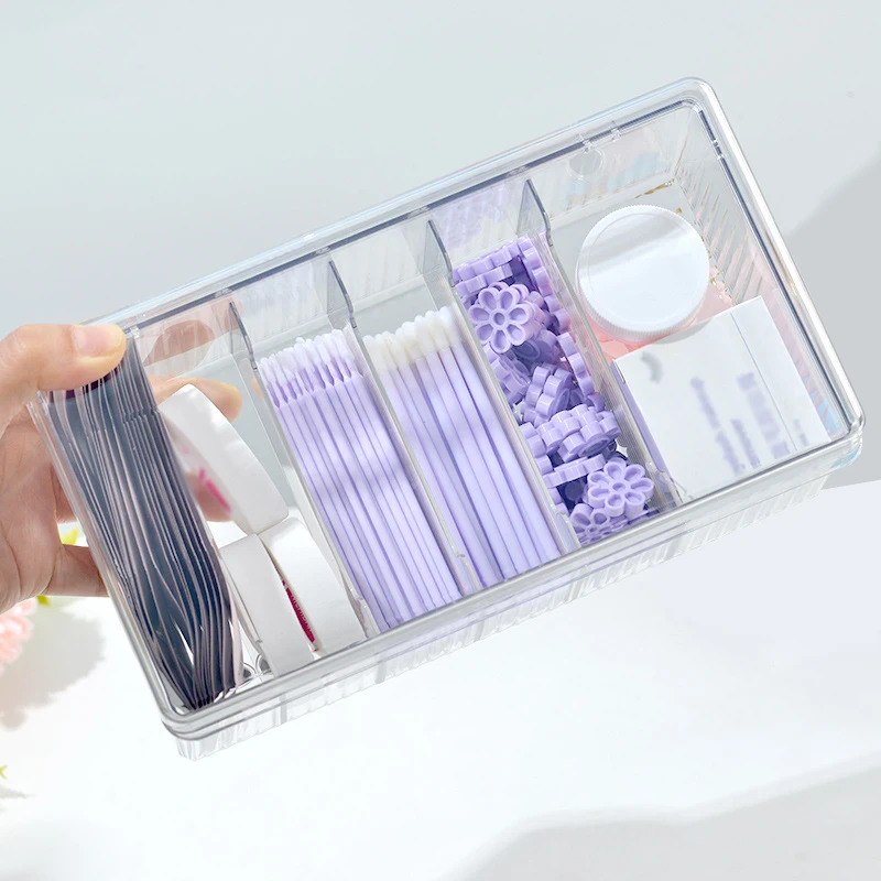 Caja de almacenamiento de herramientas de pestañas, estuche de pinzas de extensión de pestañas, gran capacidad, herramientas de maquillaje cosmético, accesorios de pestañas