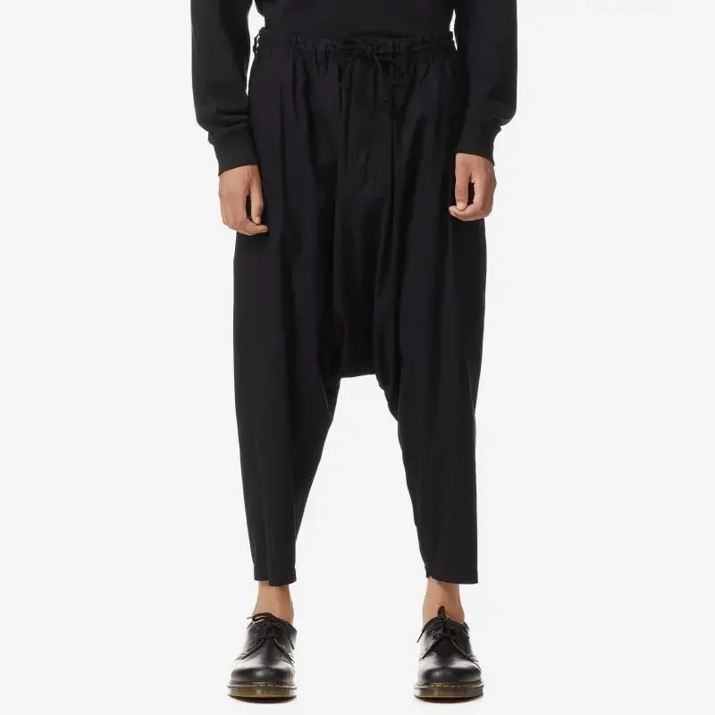 

YOJI OOAK WOOLTROUSERS оригинальные хлопковые мини-брюки с эластичной резинкой на талии и шнурком