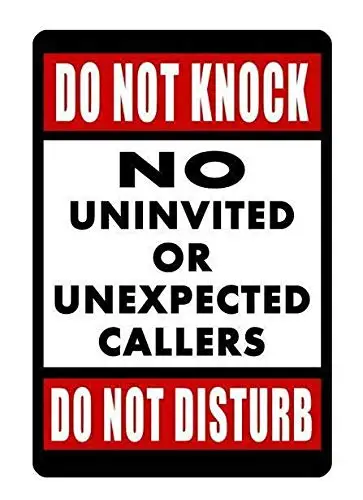 Do Not Knock No Uninvited or Unexpected Callers Vintage Style Metal Sign Iron Painting for Indoor & Outdoor Home Bar Coffee