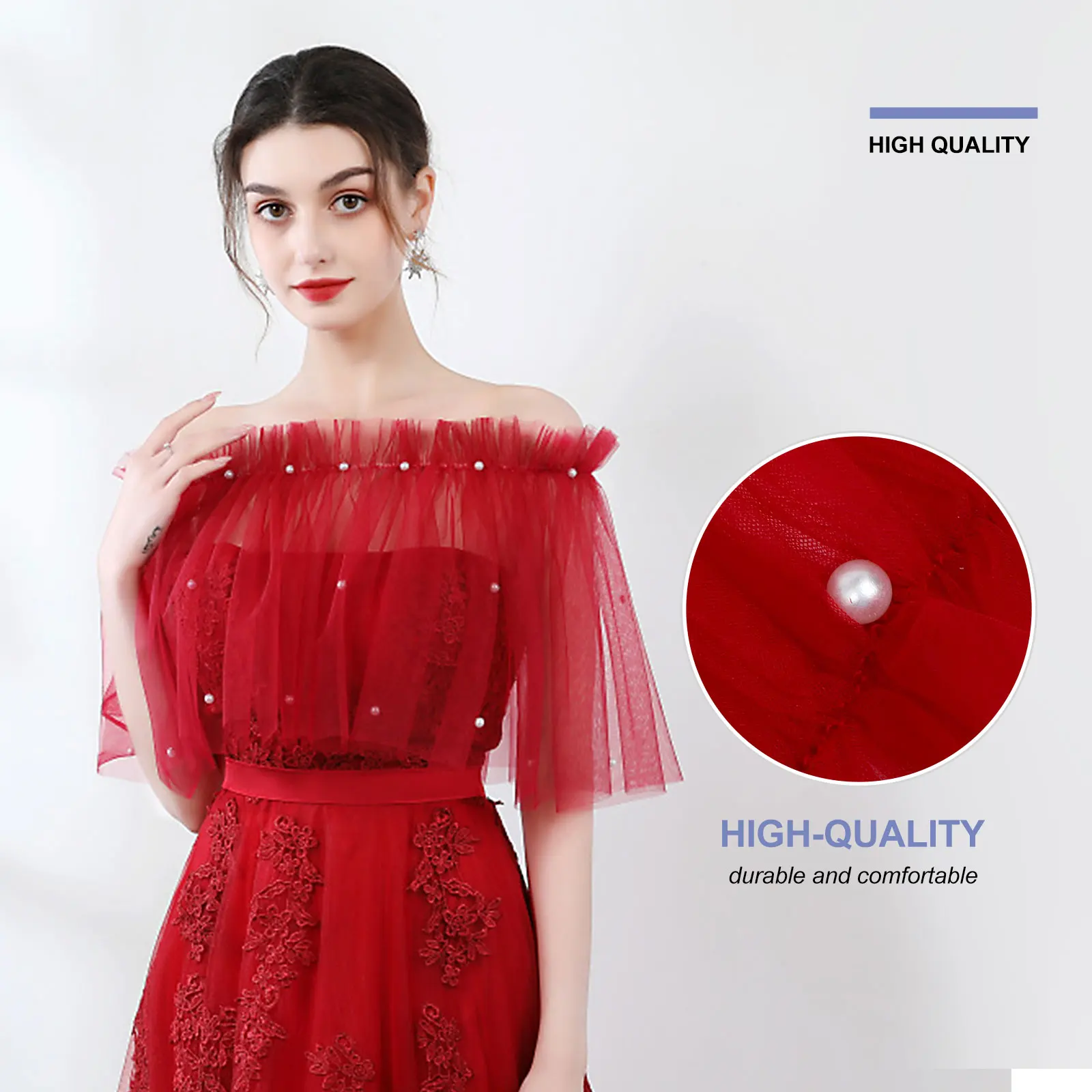 

Elegant Polyester Gauze Shawl Bridal Woman Wedding Dress Cloak Evening Gowns Formal Wear All Seasons Easy Clean Fast Drying