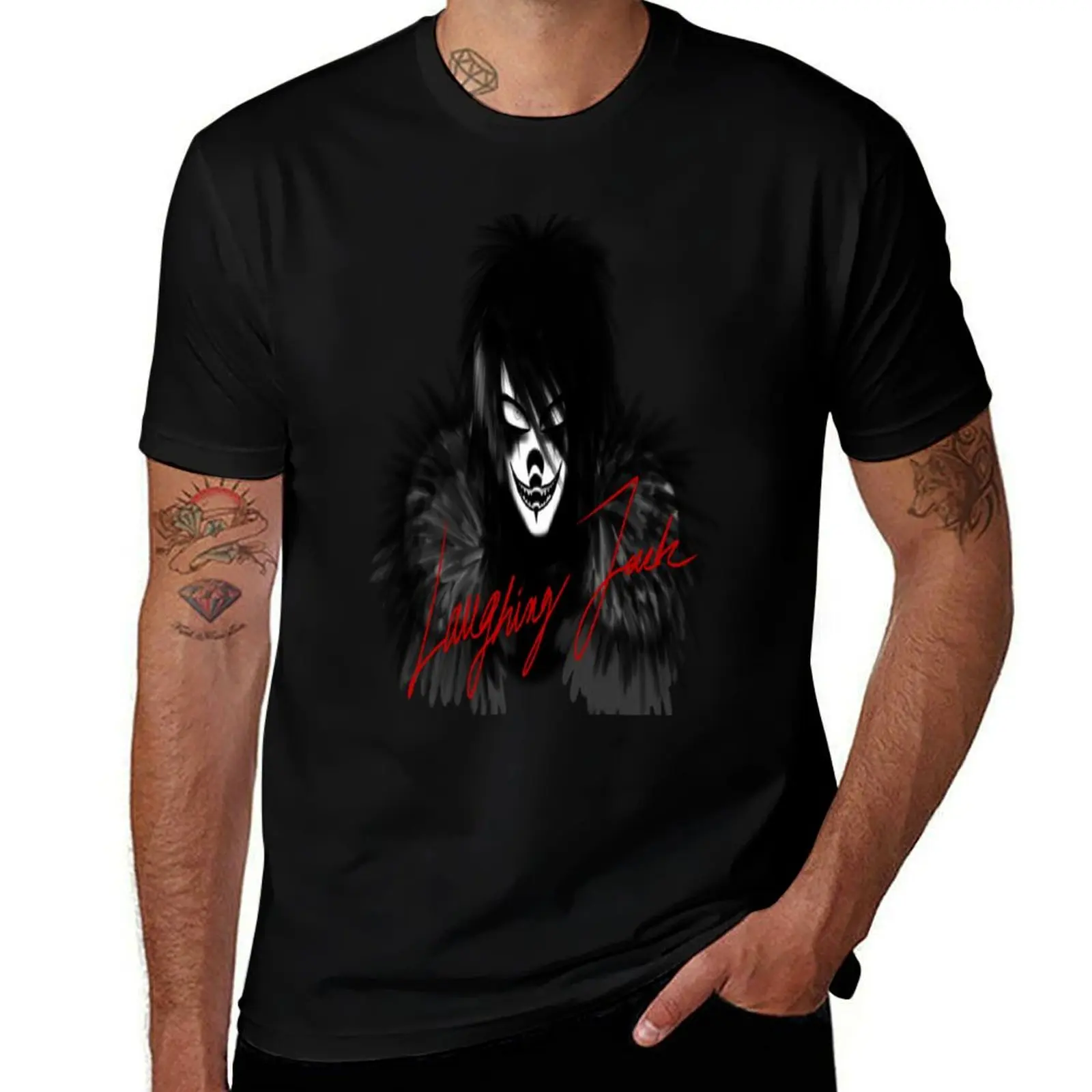 

laughing jack T-Shirt Minimalist Plain Crew Neck T-Shirt
