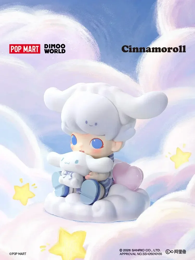 

POPMART DIMOO Cinnamoroll Series Blind Box - Загадочная коробка-сюрприз с аниме-фигурками для девочек, милая модель, подарок на день рождения