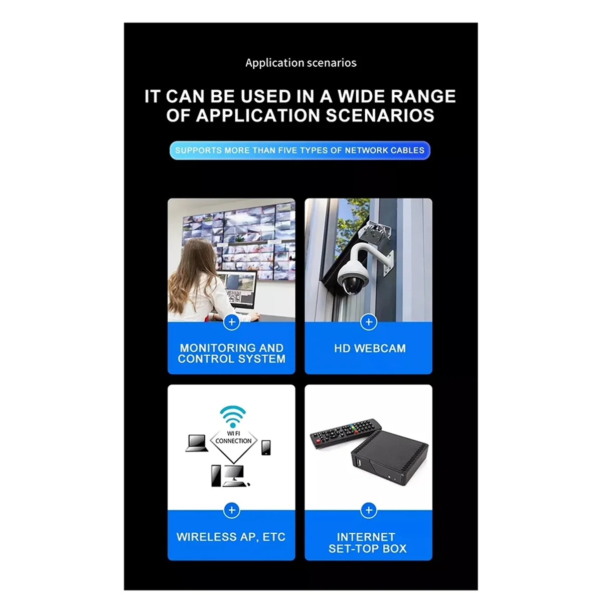 1 ใน 2 Out Gigabit มาตรฐาน POE 1000M Network Extender Cascad Repeater Rj45 สอดคล้องกับ IEEE 802.3AT/AF สําหรับกล้อง IP