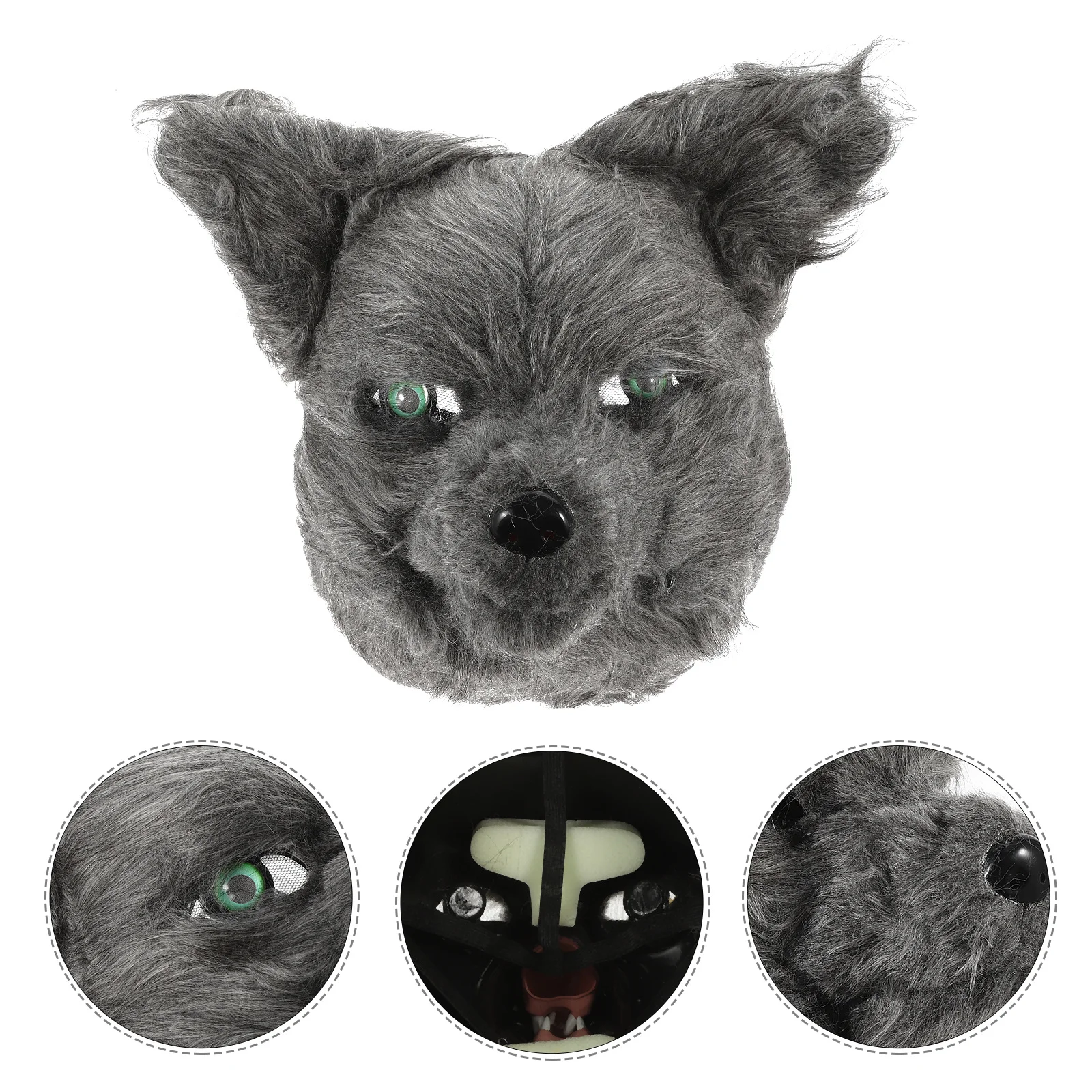 

Cosplay Mask Wolf Furry Design Easy Fit Mouth Opening Feature for Halloween Costume Party Masquerade Role Play Accessory