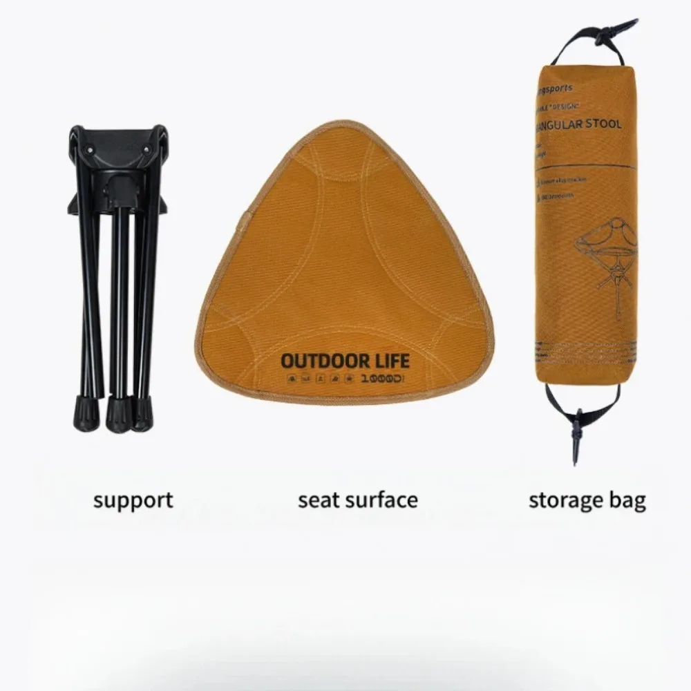 Aluminum Alloy Outdoor Folding Chair Portable Fishing Stool Camping Triangle 360° Rotating Maza Ultra-light Mini Folding Stool
