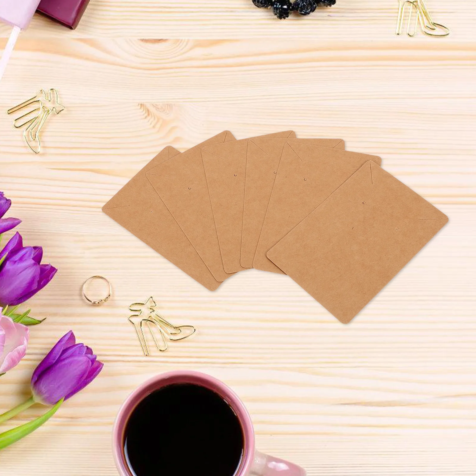 

50 шт., крафт-бумага, карты для демонстрации ювелирных изделий, держатель для сережек, шпильки, ожерелье, упаковка, креативные карты для хранения для розничных шоу