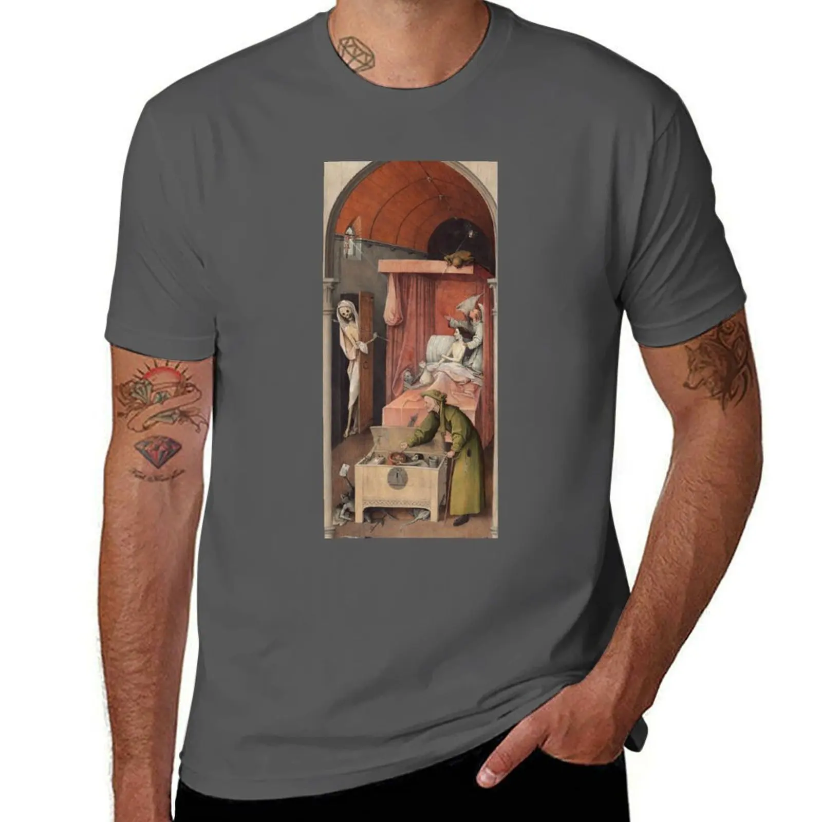 Hieronymus Bosch - Hieronymus Bosch - Death And The Miser. 1485 T-Shirt Holiday Vacation Tee Shirt