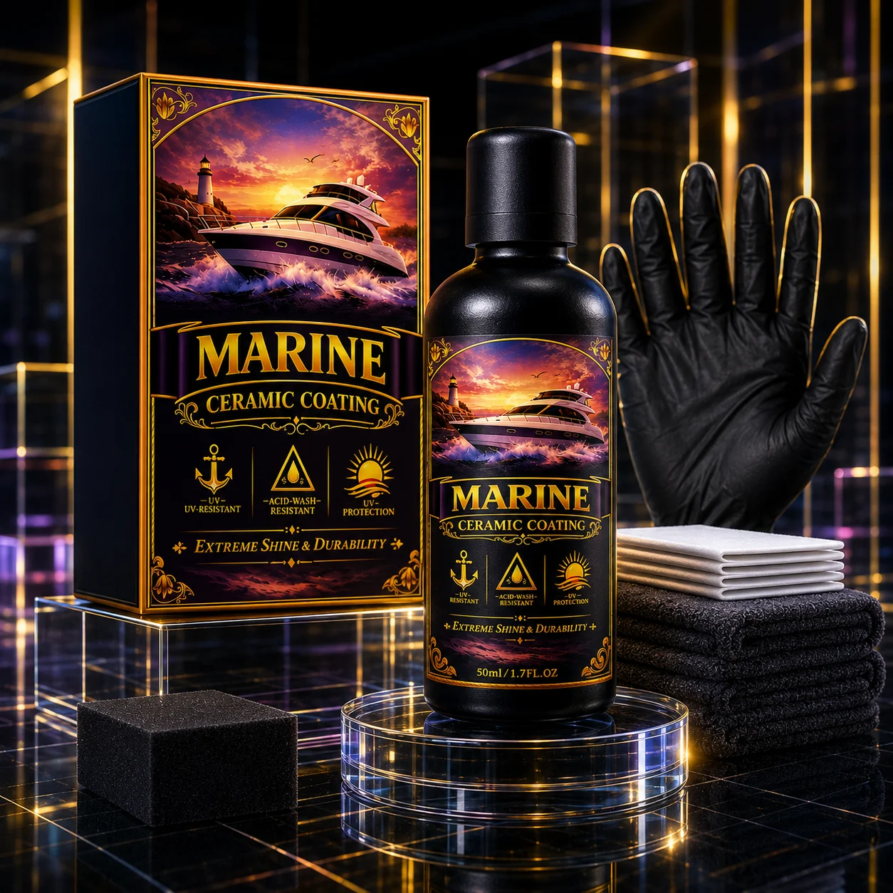 

MARINE CERAMIC COATING High Gloss Finish – Professional Marine Detailing Ceramic Protection Kit