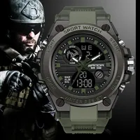 SANDA 739 Luxury Digital Quartz Watch for Men Military Army Waterproof Sport Wristwatches LED Dual Display Mens Reloj Hombre