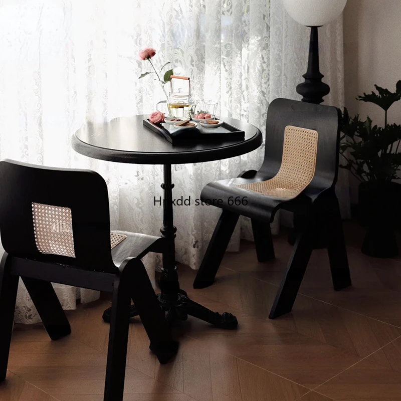 Coffee Milk Tea Shop Mesa e Cadeira Combinação, Café Retro, Francês