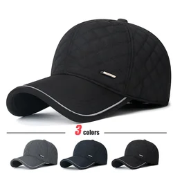 Winter New Outdoor Hat All-Match Duckbill Cap Middle-Aged and Elderly Father Plus Velvet Thick Ear Protection Warm Baseball Cap