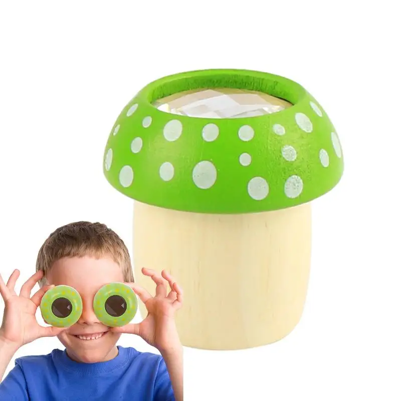 Kids Kaleidoscope Cute Mushroom Kaleidoscope Natural Wood Toddler Kaleidoscope Portable Kids Telescope Educational Science