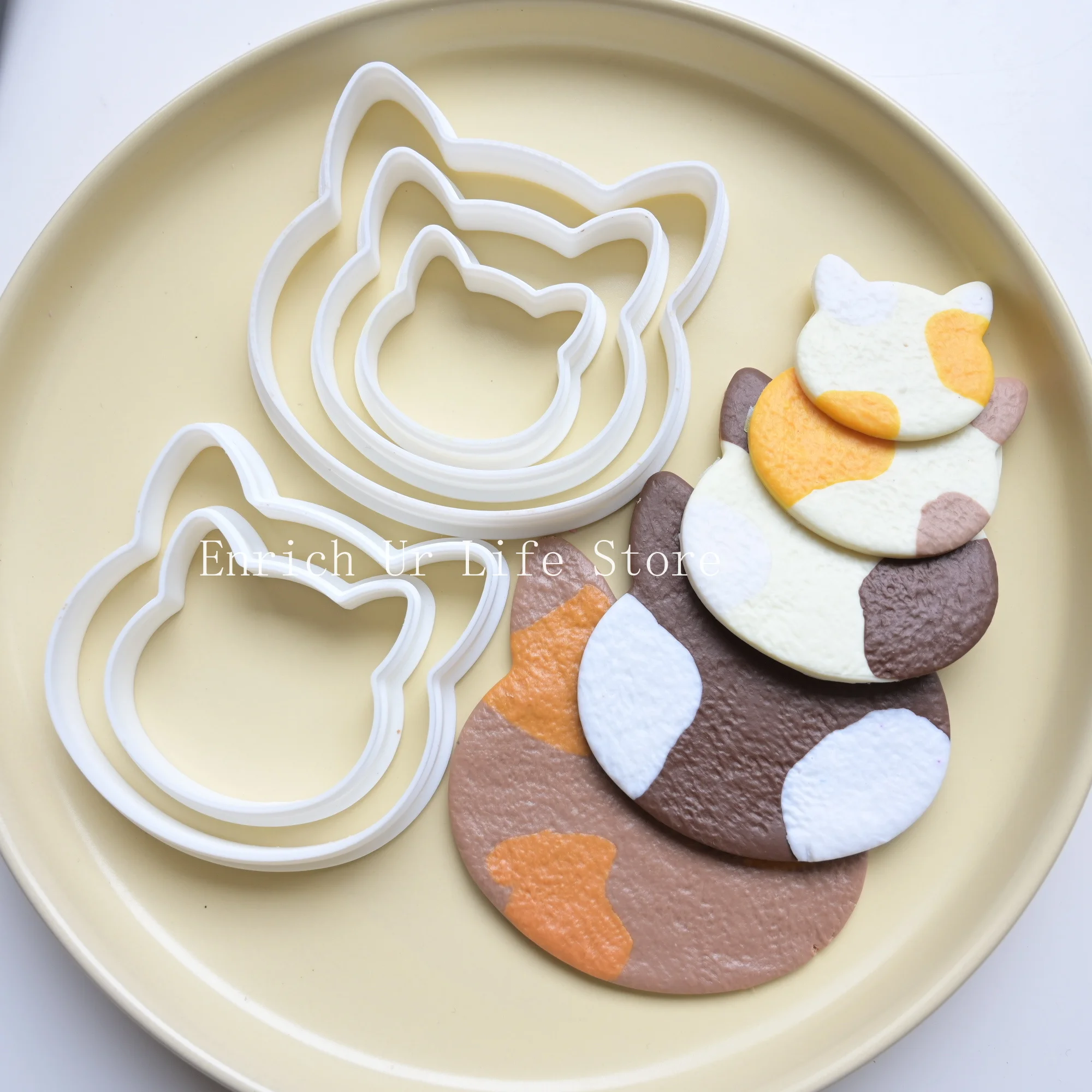 5pcs Cat Shape Cookie Cutter Biscuit Mold Anima Kitten Head Biscuit Pastry Cookies Cutter DIY Cookie Fondant Cake Molds