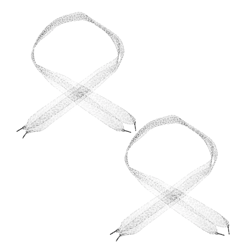 

4 Pcs Wide 4cm Leopard Print Shoelaces for Sneakers Casual Shoes Durable Polyester Ribbon Laces Stylish Pattern