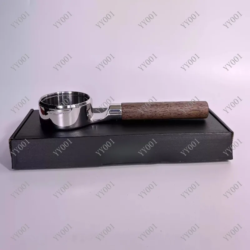 

Flat Bottomless Coffee Portafilter 400g Black Walnut Compatible with E61 Machines