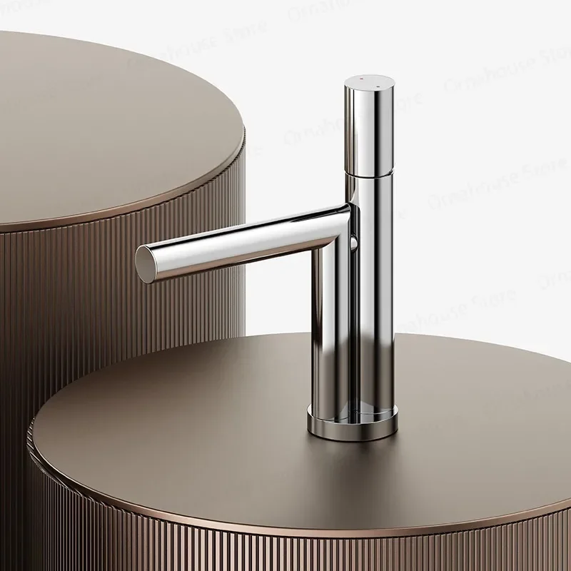 

New Artistic 304 Stainless Steel Deck Mount Single Handle Faucet Hot And Cold Mixer Tap for Washbasin Bathroom Wash Tap