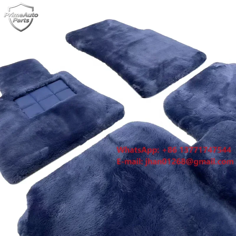 Genuine Black Sheepskin Car Floor Mats Fits for Rolls Royce Cullinan Dawn  Wraith Ghost