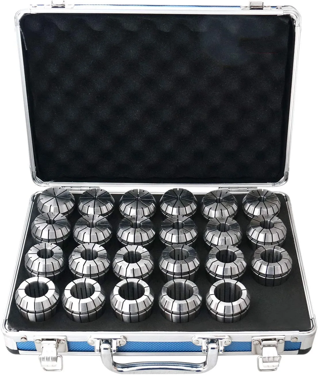 

Industrial Tool 23Pcs Er40 Collet Set, Size from 1/8'' to 1'' in Fitted Strong Box Hand Tools Workholding Devices