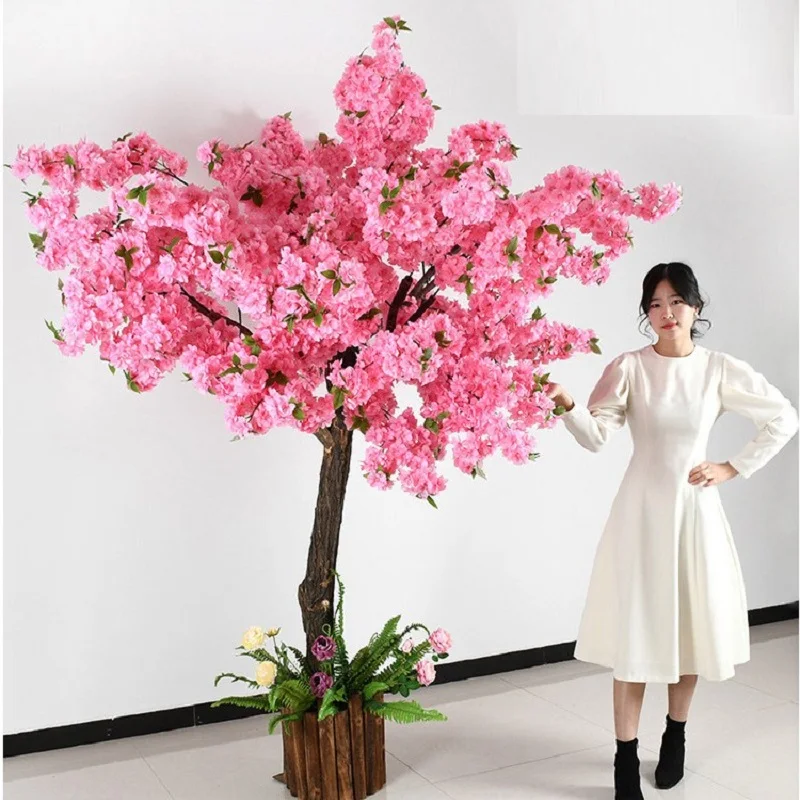 Artificial Flowers for Wedding Arch Decoration Fake Flower Silk Hydrangea, White Branch Cherry Blossoms Home Decor 140 Heads 200