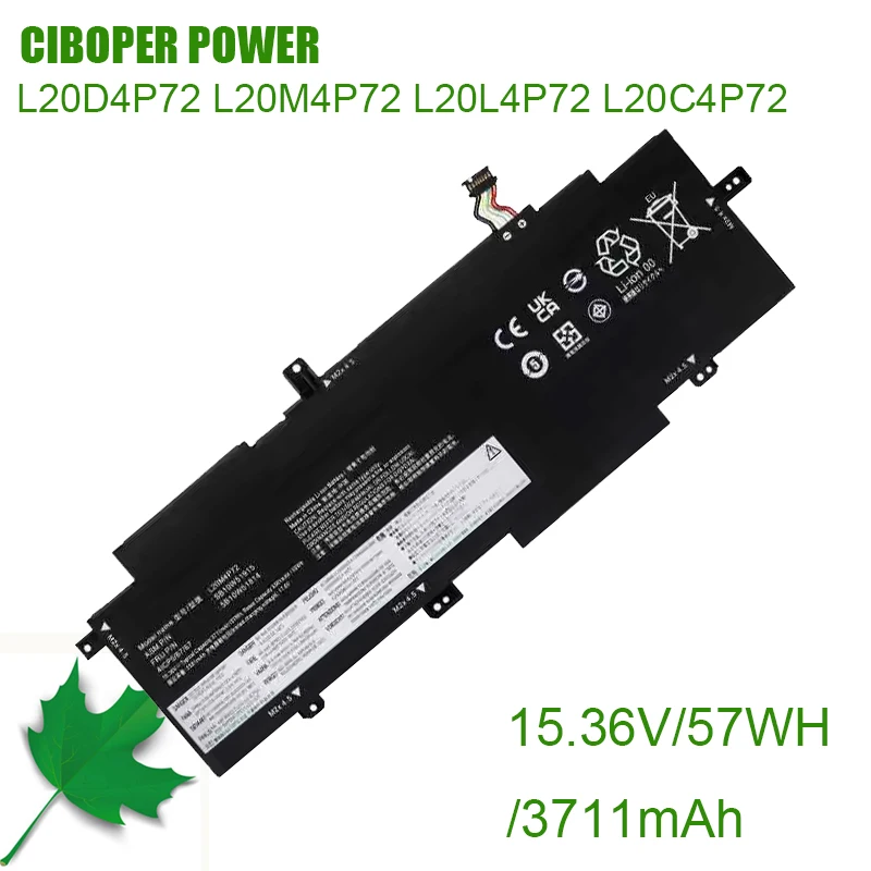 CP Laptop Battery L20D4P72 L20M4P72 L20L4P72 L20C4P72 15.36V 57WH For ThinkPad T14s Gen 2 (T14s 2021) Series