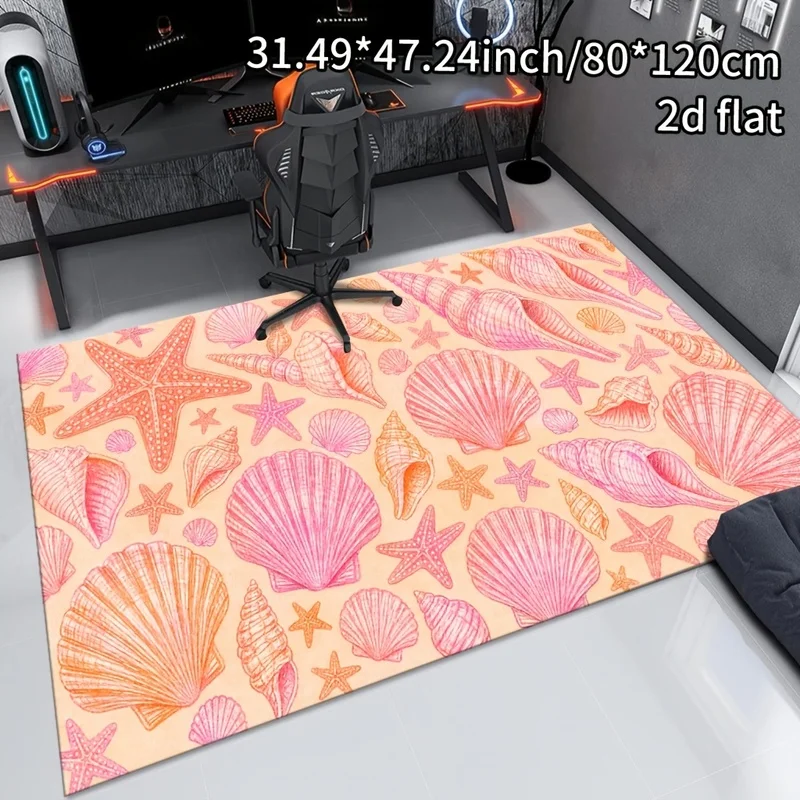 VIKAMA Cute Sea Star Shell Door Mat, Anti slip Plush Carpet, Suitable for Living Room, Bedroom, and Entrances