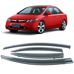 Window Visor For Honda Civic Sedan 8th Gen 2006 2007 2008 2009 2010 2011 Weathershields Sun Rain Visors Side Window Deflector