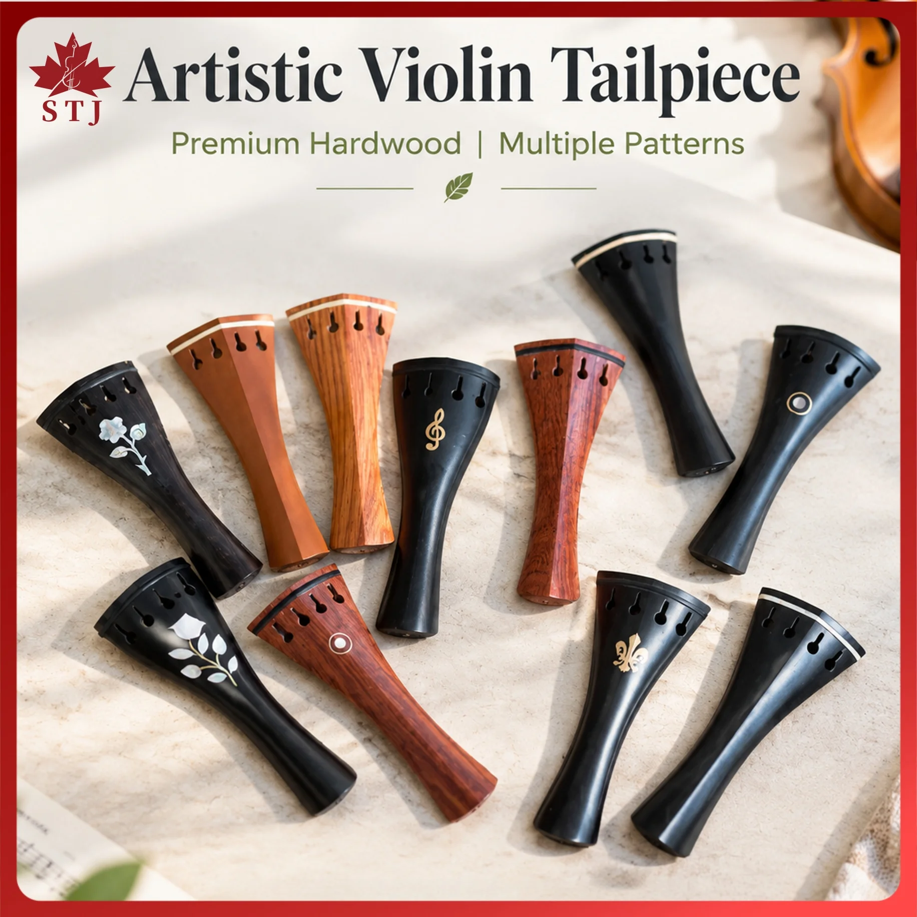 1pcs 4/4 Violin Tailpieces Fiddle Tailpiece Top Grade Jujube Wood/Ebony Wood/Rosewood Violin Accessories Parts Fittings