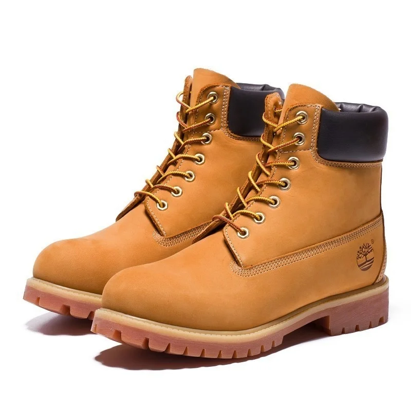 TIMBERLAND Classic Men Women 6-Inch Premium Waterproof Boots For Male Nubuck Genuine Leather Ankle Wheat Yellow Hiking Shoes