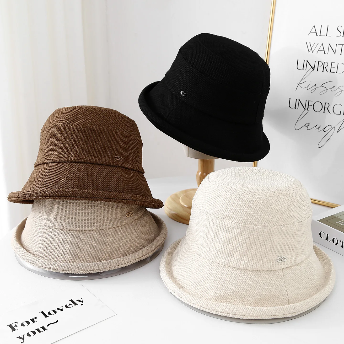 

Chic Korean-style Bucket Hat For Women Elegant Fisherman Cap With Adjustable Autumn Winter Fashion Accessory