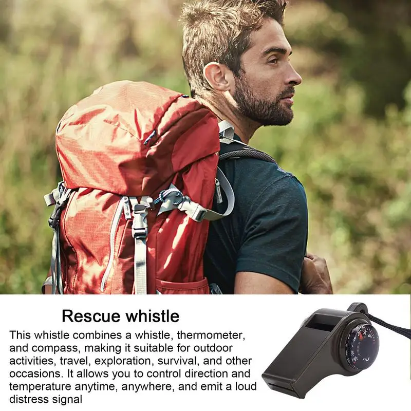 Safety Whistle Portable Survival Whistle With Compass And Thermometers Safety Whistles For Kayak Life Vest Jacket Boating