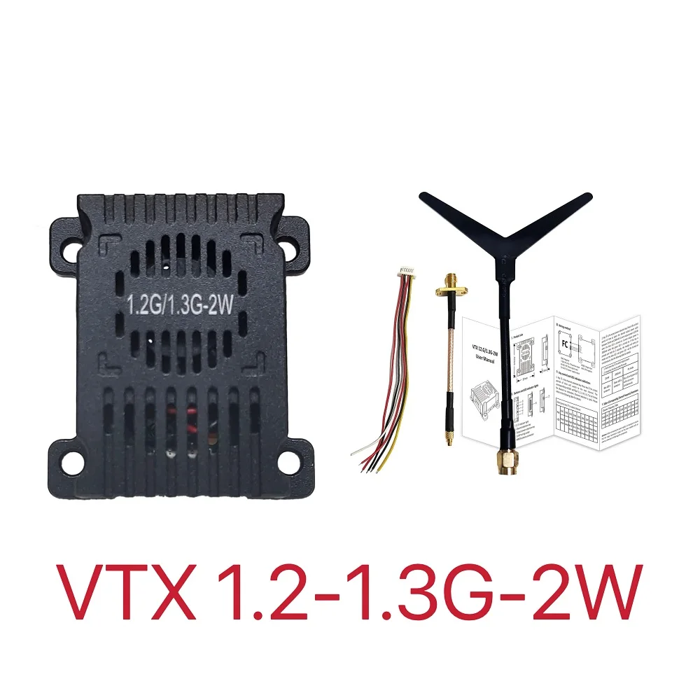 VTX 1.2G 1.3G 2W  FPV Video Transmitter VTX-2W 1CH 9CH Wid Band Video Receiver for FPV RC Racing Drone Goggles