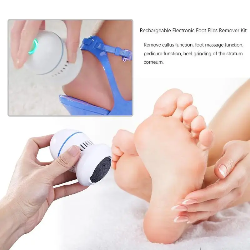 Portable USB Electronic Foot Grinder File, Dual-Speed Callus Remover Pedicure Foot Care Tools for Dead Hard Cracked Dry Skin