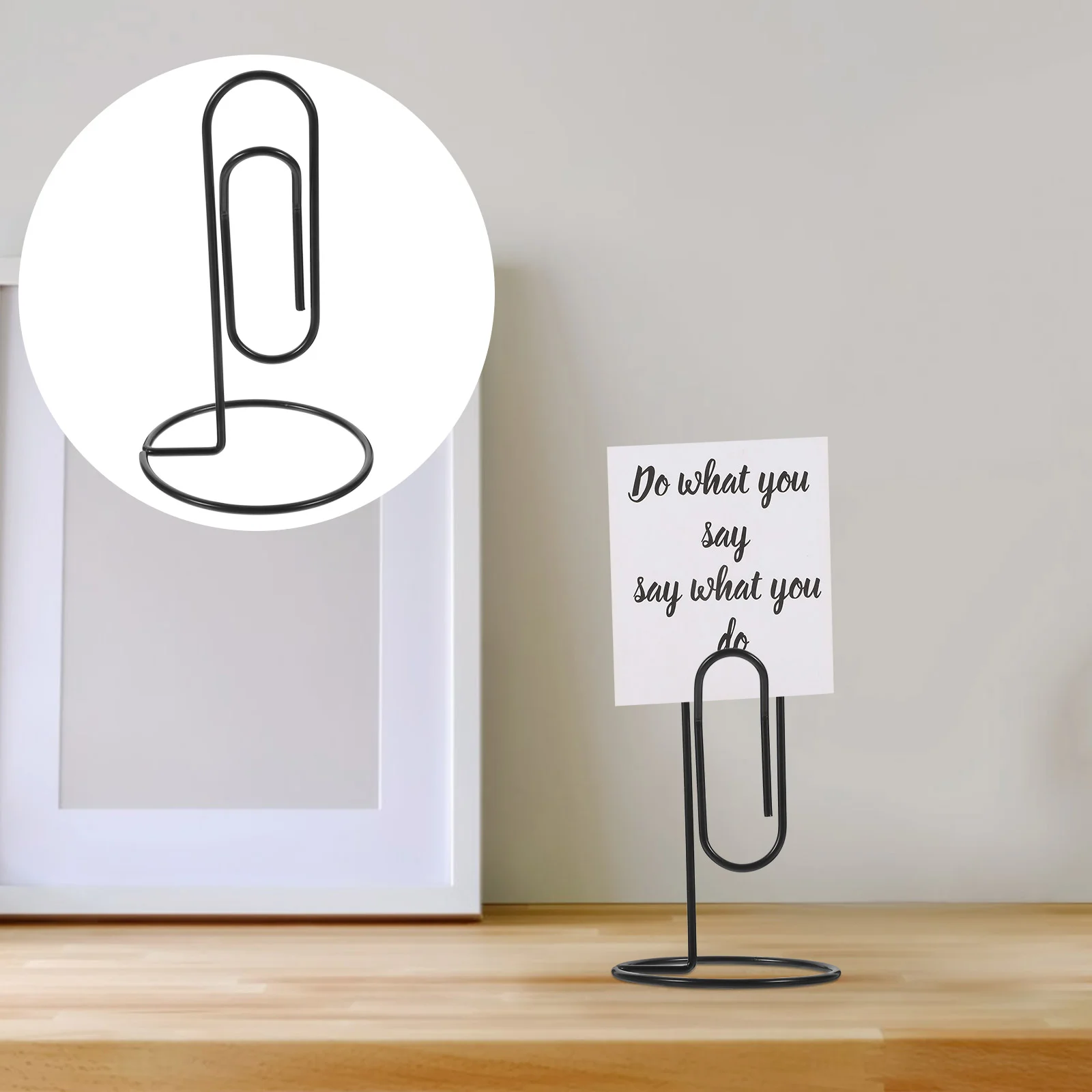 5 Pcs Multifunction Memorandum Staff Student Card Binder Clips Dispenser Stand Metal