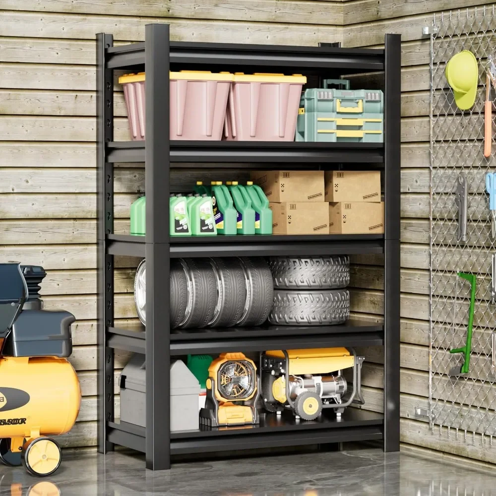 Garage Shelving Unit ,Heavy Duty Storage Shelves Easy Assembly Adjustable Metal Steel Utility Shelf Rack Garage Storage Organize