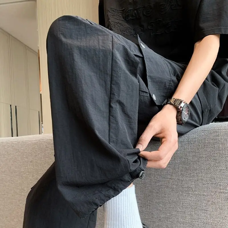 

Bla Men's Autumn Sport Pants American Sle Casual Long Trousers Dstring Straight Leg Workwear Trousers Trendy Brand