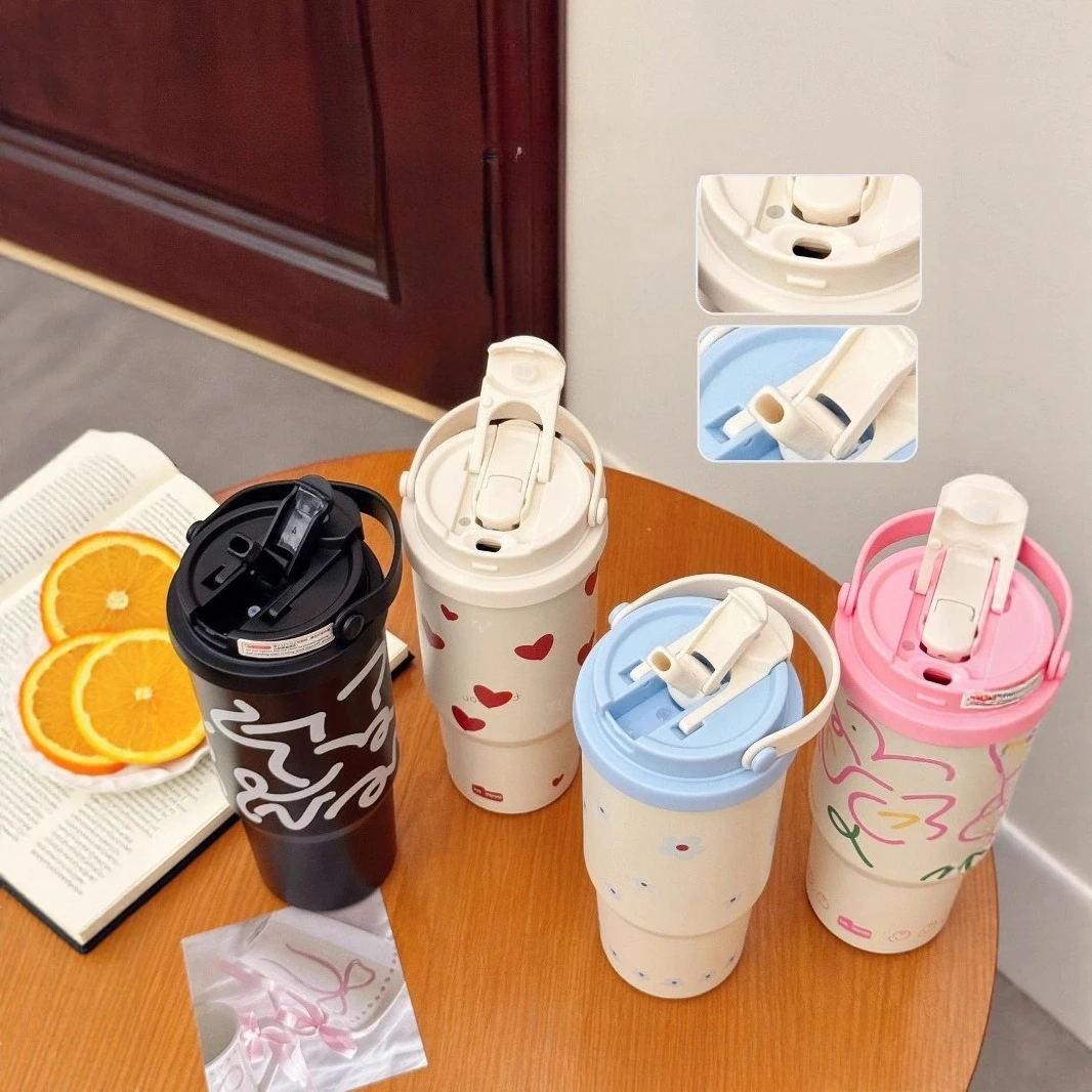 720ML 316 Stainless Steel Coffee Mugs Portable Handgrip Car Cups Large Capatity Insulation Water Bottles Birthday Gifts Vacumn