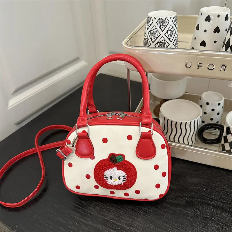 

Милая девичья сумка-котёнок, новая мультяшная сумка через плечо в горошек, высококачественная нишевая сумка-кроссбоди, кавайные сумки-тоуты, сумка-тоут для девочек