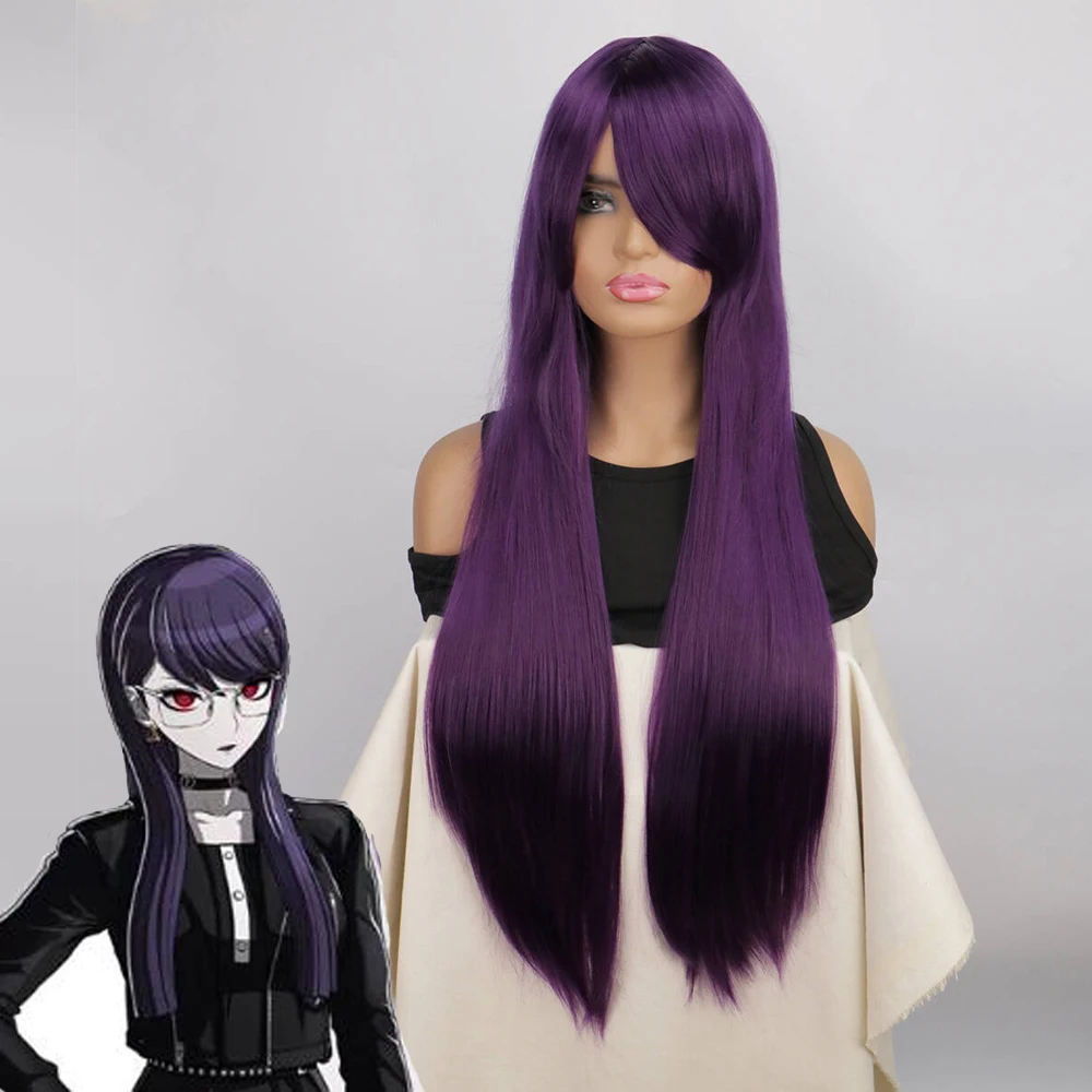 

The Hundred Line Hiruko Shizuhara, парик для косплея, прямые темно-фиолетовые волосы длиной до талии, парики для женщин и девочек, игра, карнавал