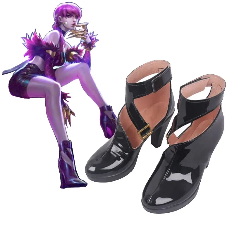 LOL KDA Boot Ahri Kaisa Evelynn Akali Cosplay Shoes Men AND Women Artificial Leather Boots Halloween Party Coser Shoes