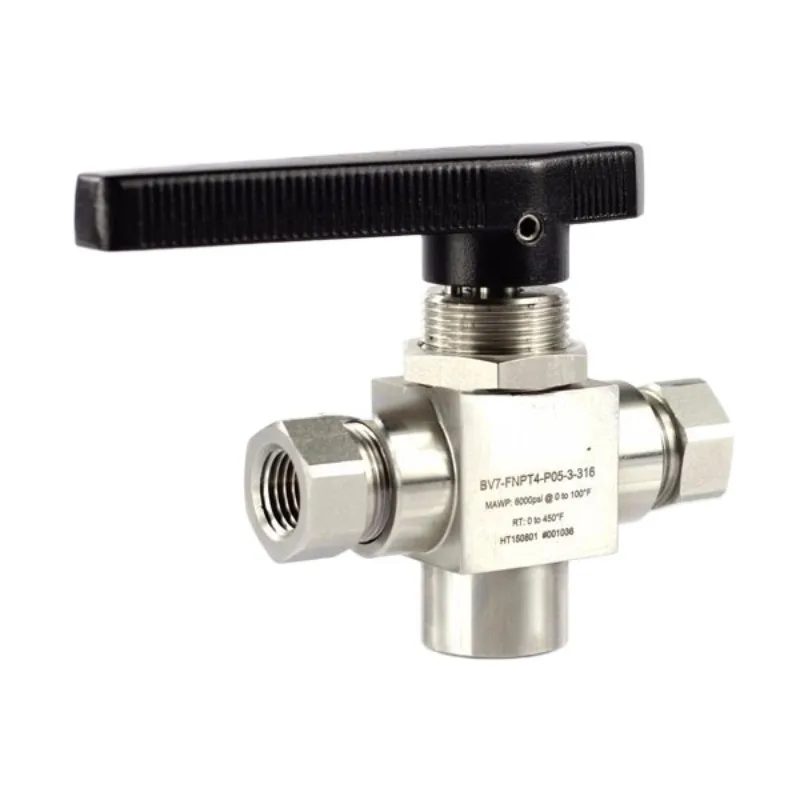 Stainless Steel High Pressure Tee Ball Valve for CNG Distributor