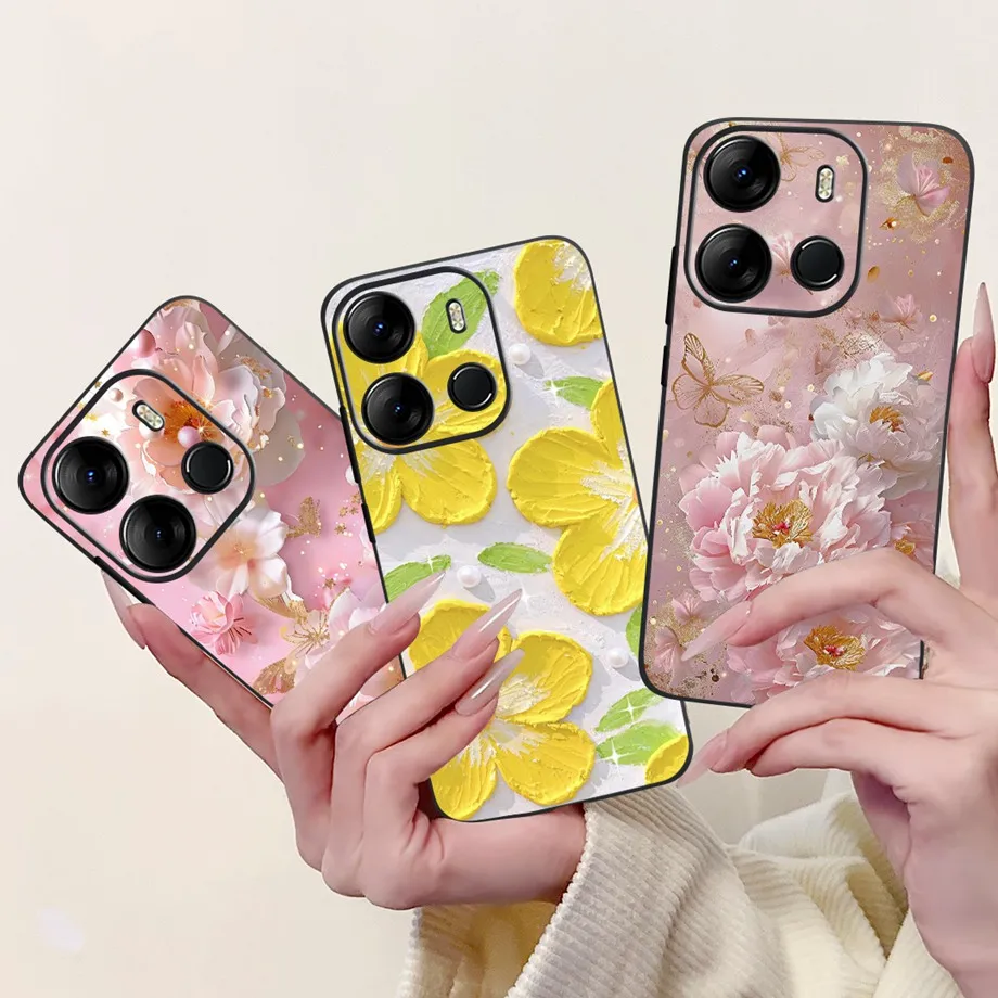 حافظة لهاتف Tecno Pop 7 Pro pop7 BF6 BF7 / Spark GO 2023 حافظة ناعمة غير لامعة من السيليكون Funda Bowknot مصد حيوانات كرتونية فاخرة على شكل زهرة