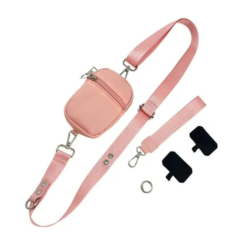 Detachable Card Bag Wallet Nylon Wristlet Purse with Adjustable Shoulder Strap Crossbody