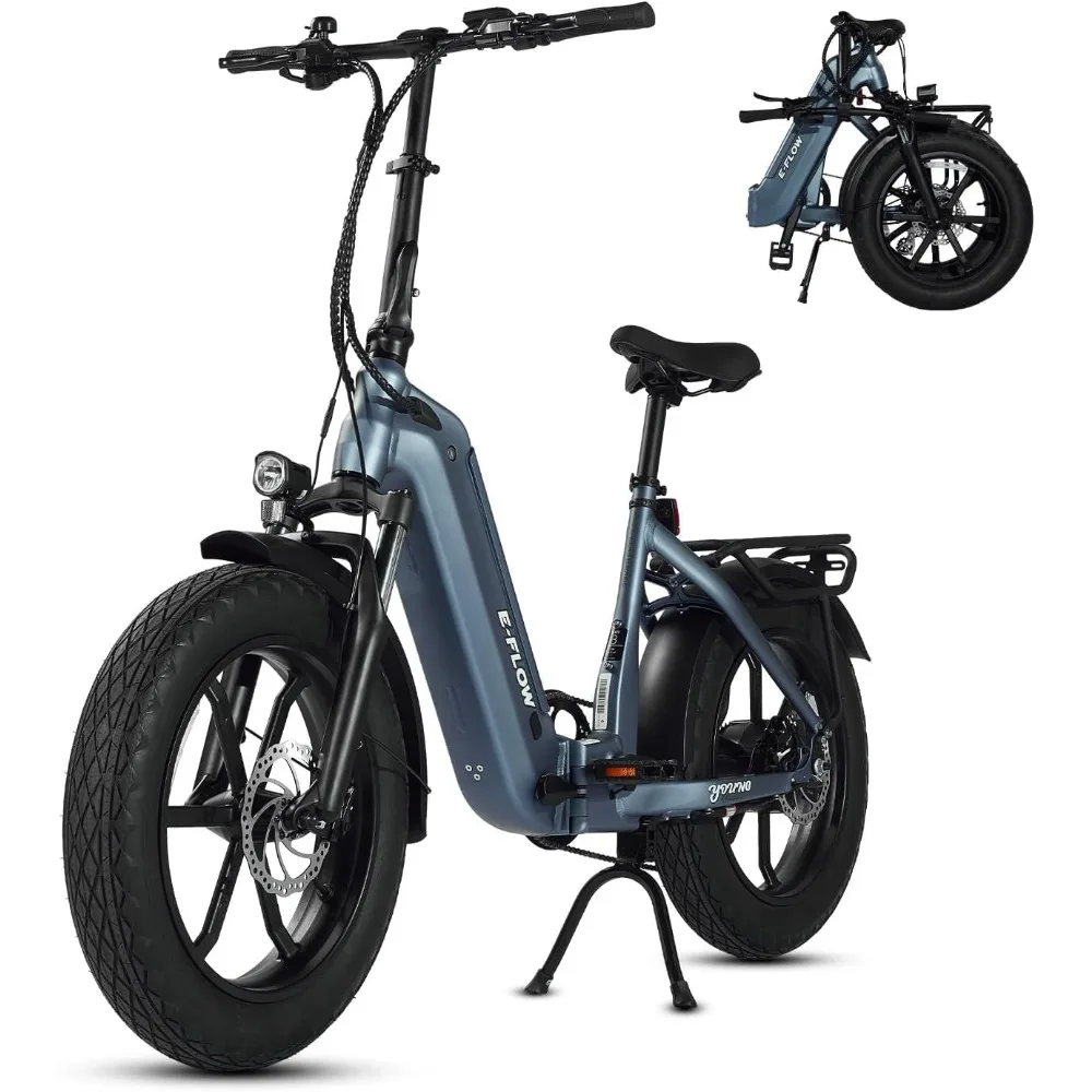 

750W FOLDING Electric Bike Adults, Up to 90Miles Motor Ebike, 48V 20Ah BAFANG Battery, 20’’x4.0 Fat Tire