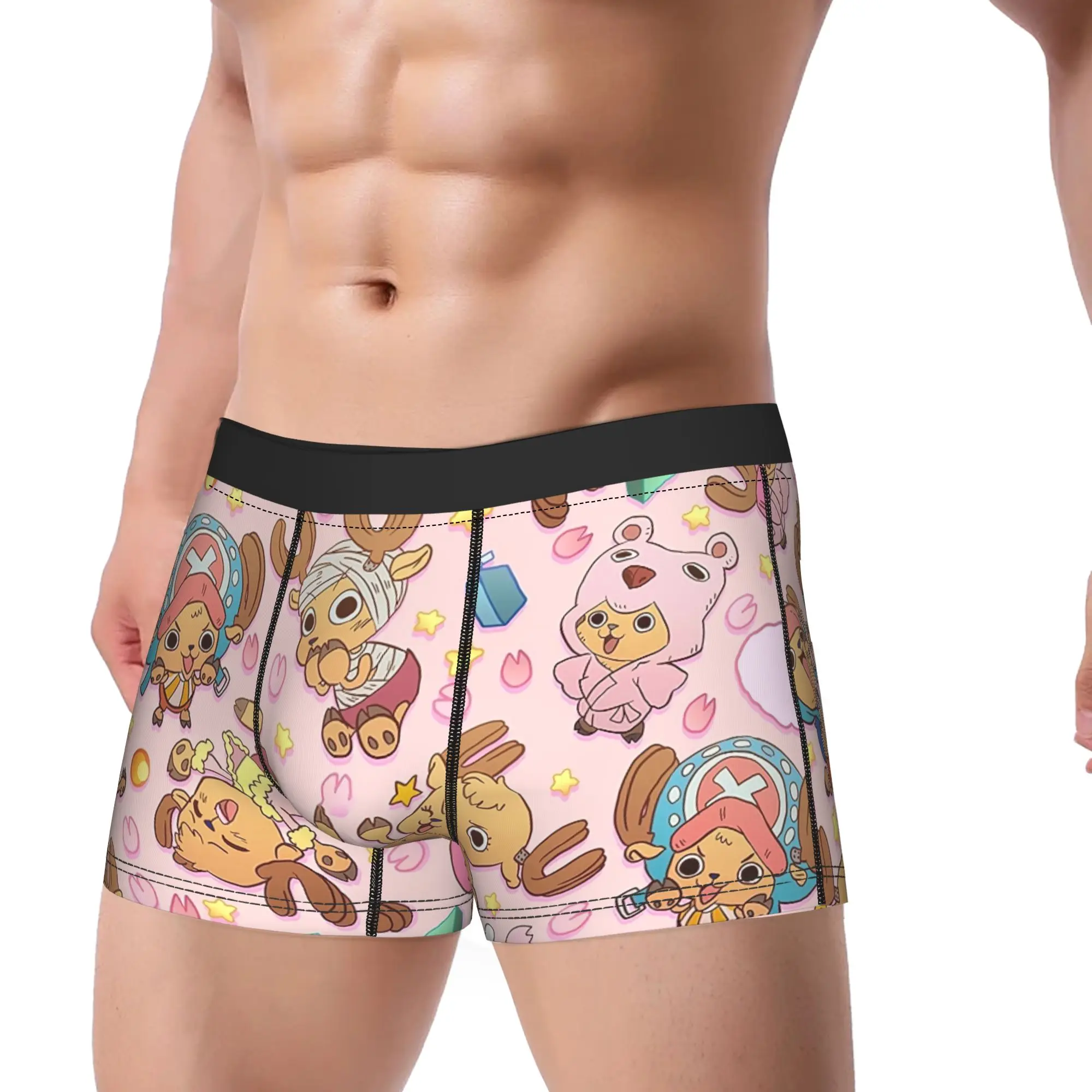 Men Tony Tony Chopper Ones Pieces Long Underwear  Humor Boxer Briefs Shorts Panties Male Mid Waist Underpants M-XXL