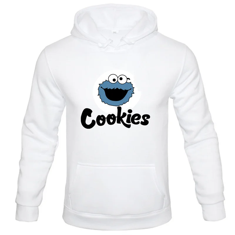 New Anime Cookies Print Fleece Men\'s Autumn and Winter Men\'s and Women\'s Sweatshirts Hoodies Pullover Hip Hop Streetwear Tops