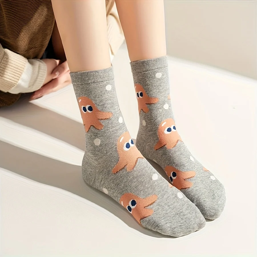 5 أزواج من جوارب الأطفال ذات الألوان المختلطة مع همبرغر لطيف كرتوني وأنماط مقلية للبنين والبنات، جوارب شبابية عصرية ومتعددة الاستخدامات، مناسبة للحياة اليومية غير الرسمية