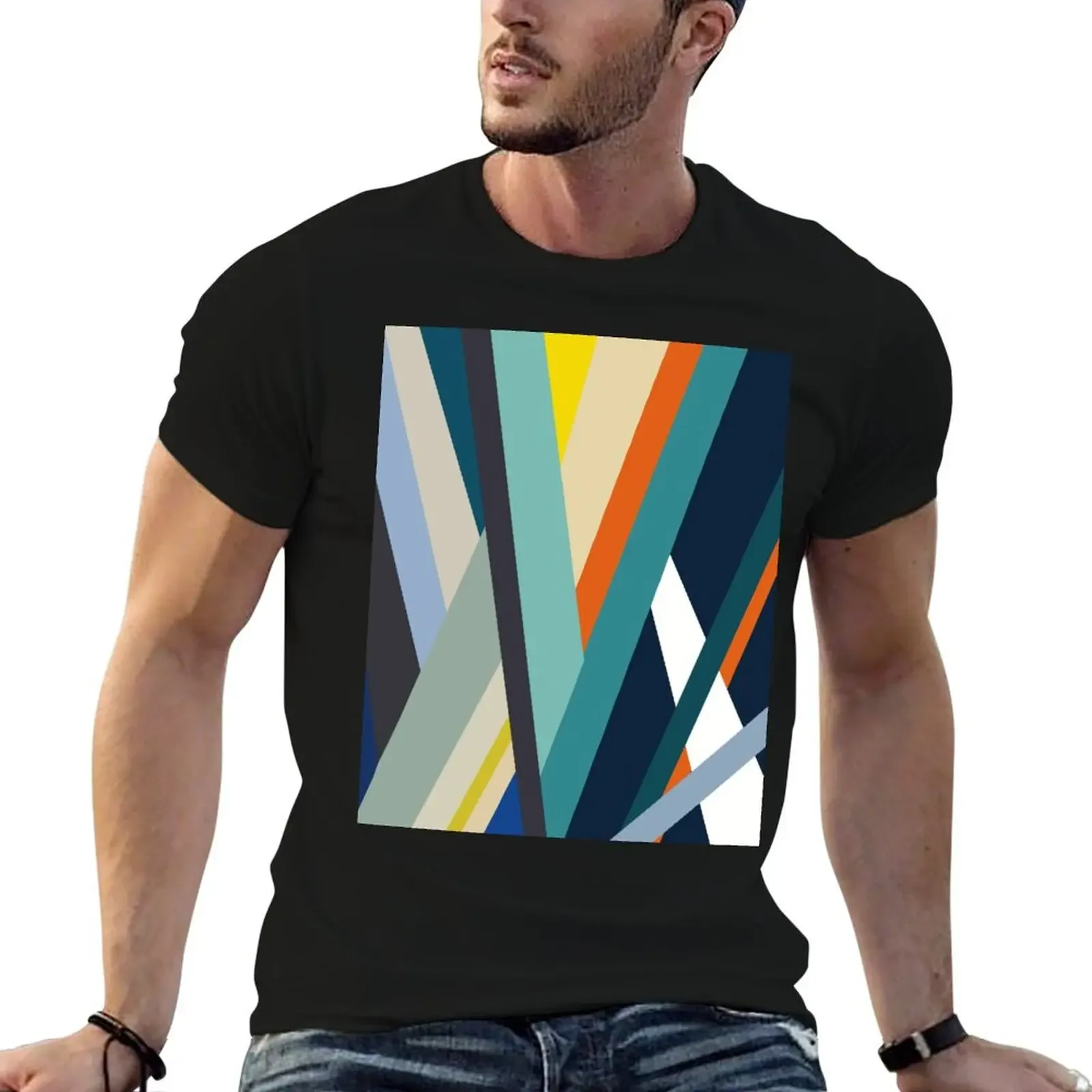 

Modern Minimalist Blocking Colors T-Shirt Short sleeve tee heavyweights men tshirt