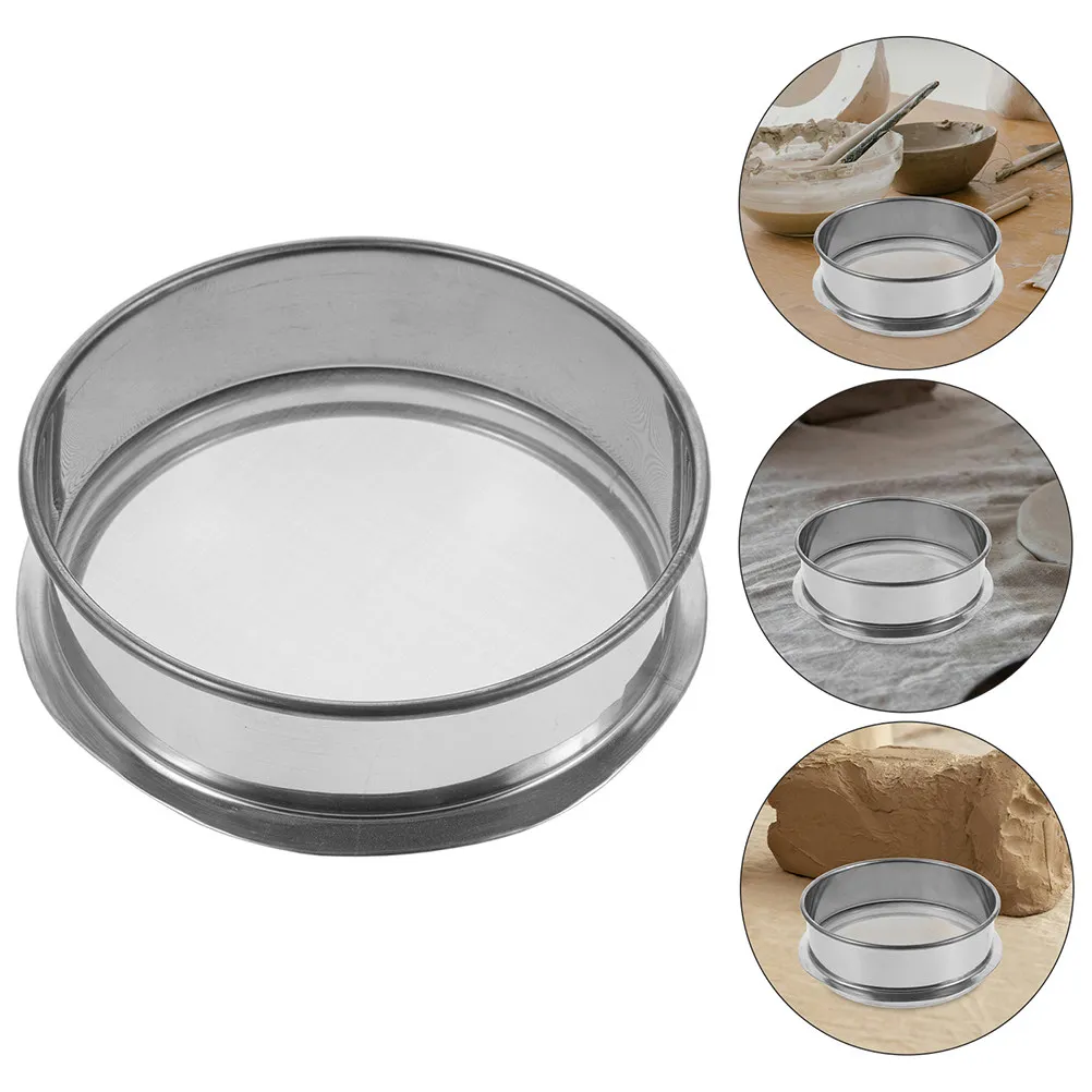 Stainless Steel Round Ceramic Filter Sieve Fine Mesh Screen for Pottery Pigment Soil Sifter Garden Soil Strainer Multi
