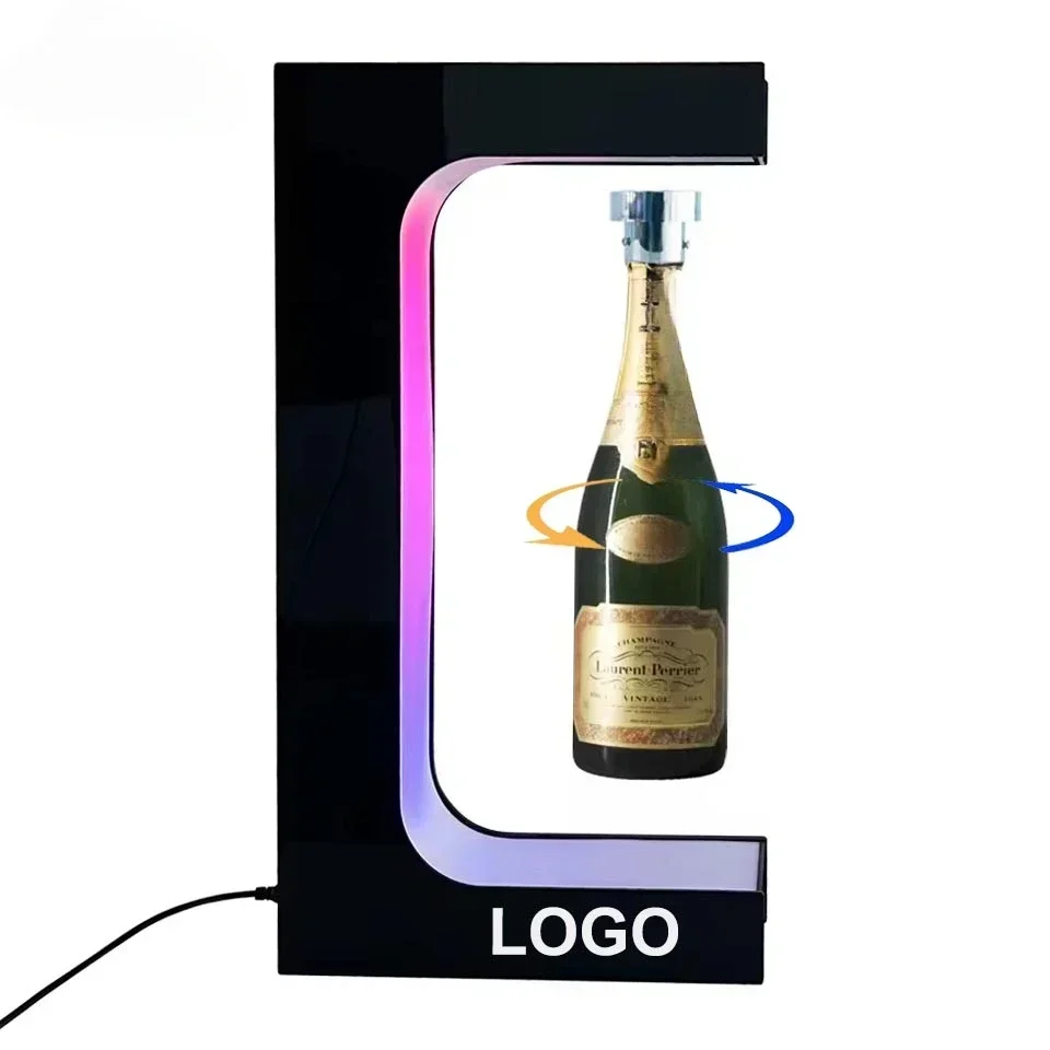 Wholesale Bar KTV Acrylic Suspension Rotation Bottle Display Magnetic Levitating Rotating Presenter Glorifier For VIP Service