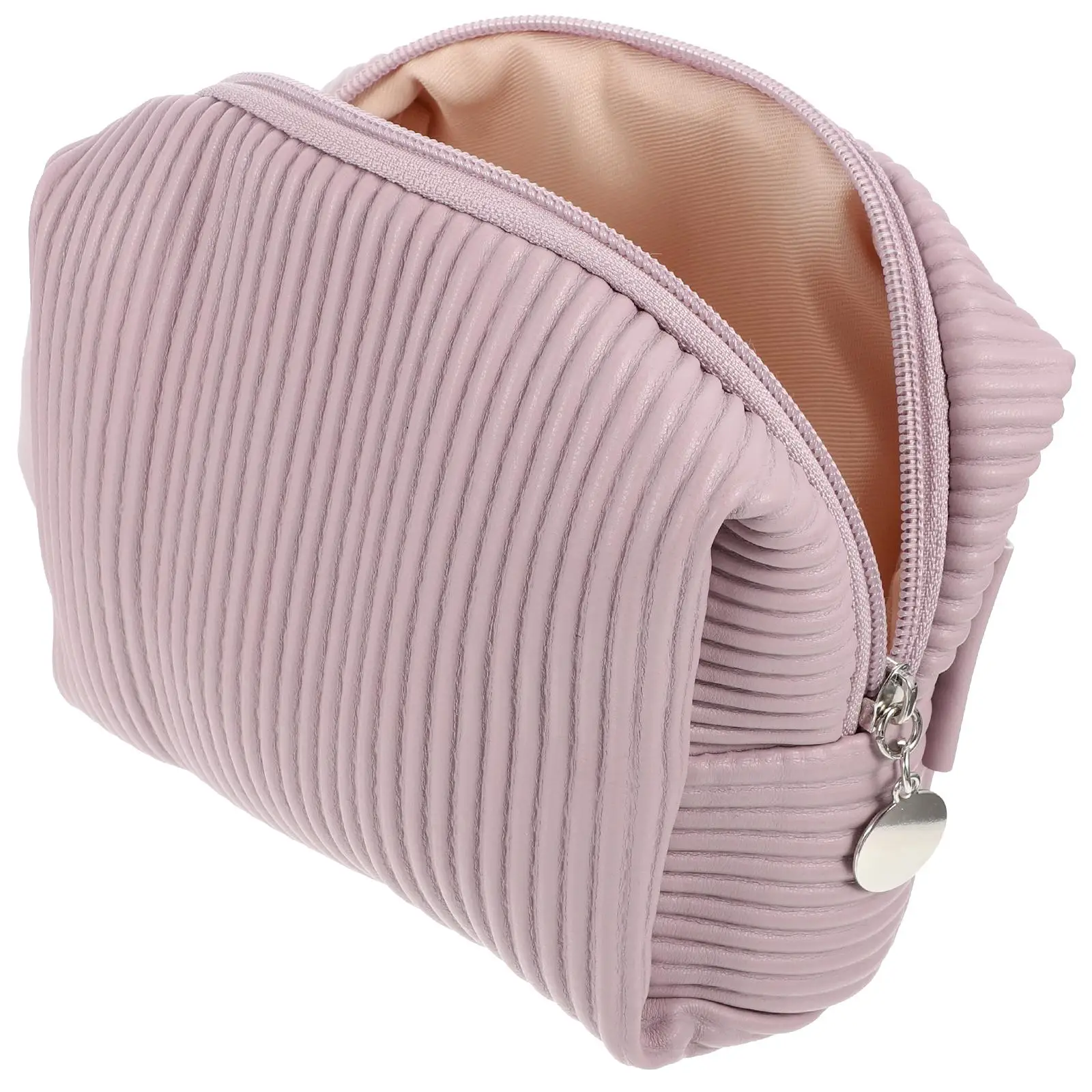 

Large Capacity Hand Wash Bag Tote Makeup Accessory Organizer Purple Zipper Women Travel Storage Holder